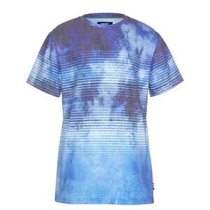 Univibe Lars Color Wash Striped Crew T-Shirt Big Boys S Apollo Short